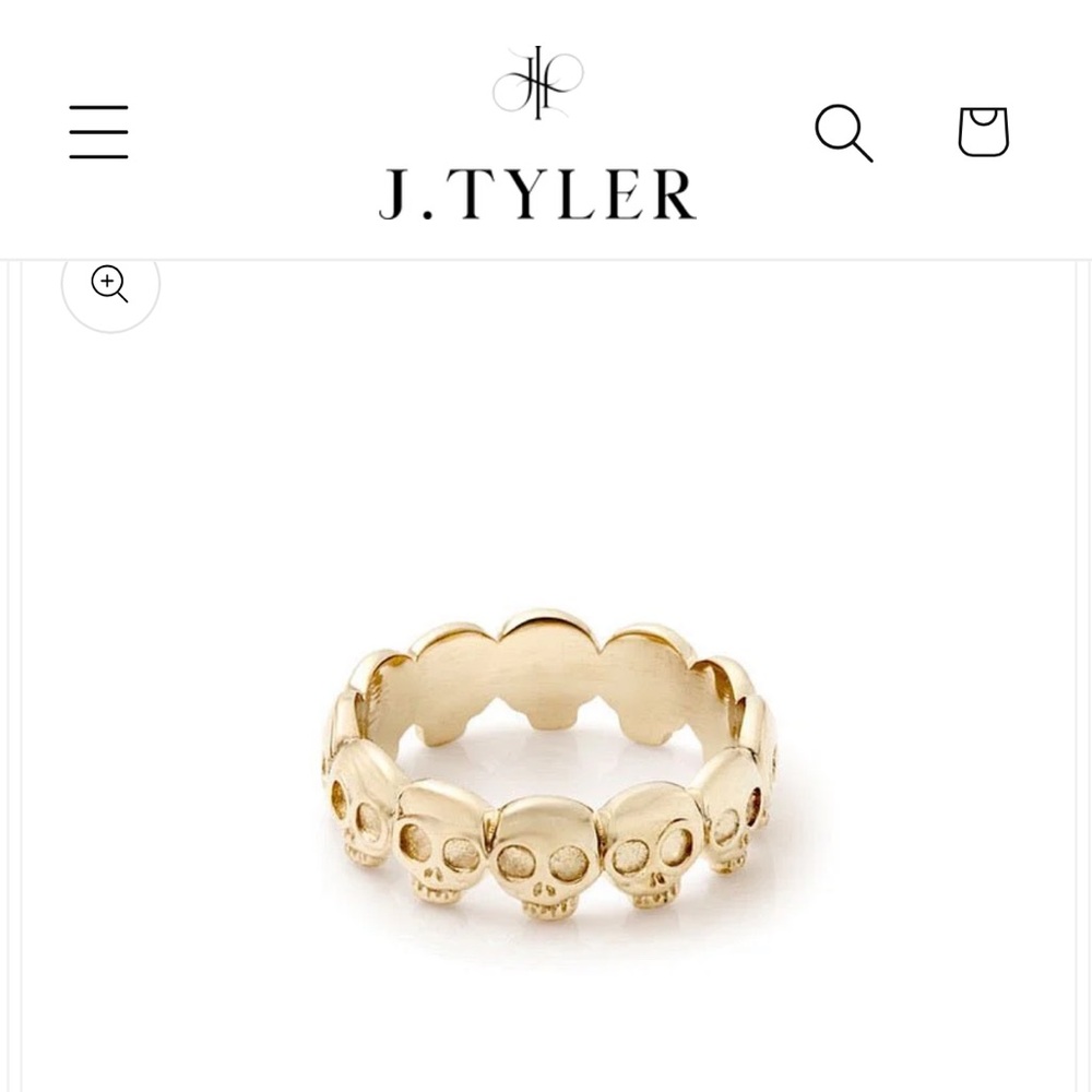 JTyler Jewelry 14k Solid Gold Skull Ring